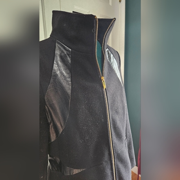 Via spiga wool coat with leather accent - Picture 5 of 7